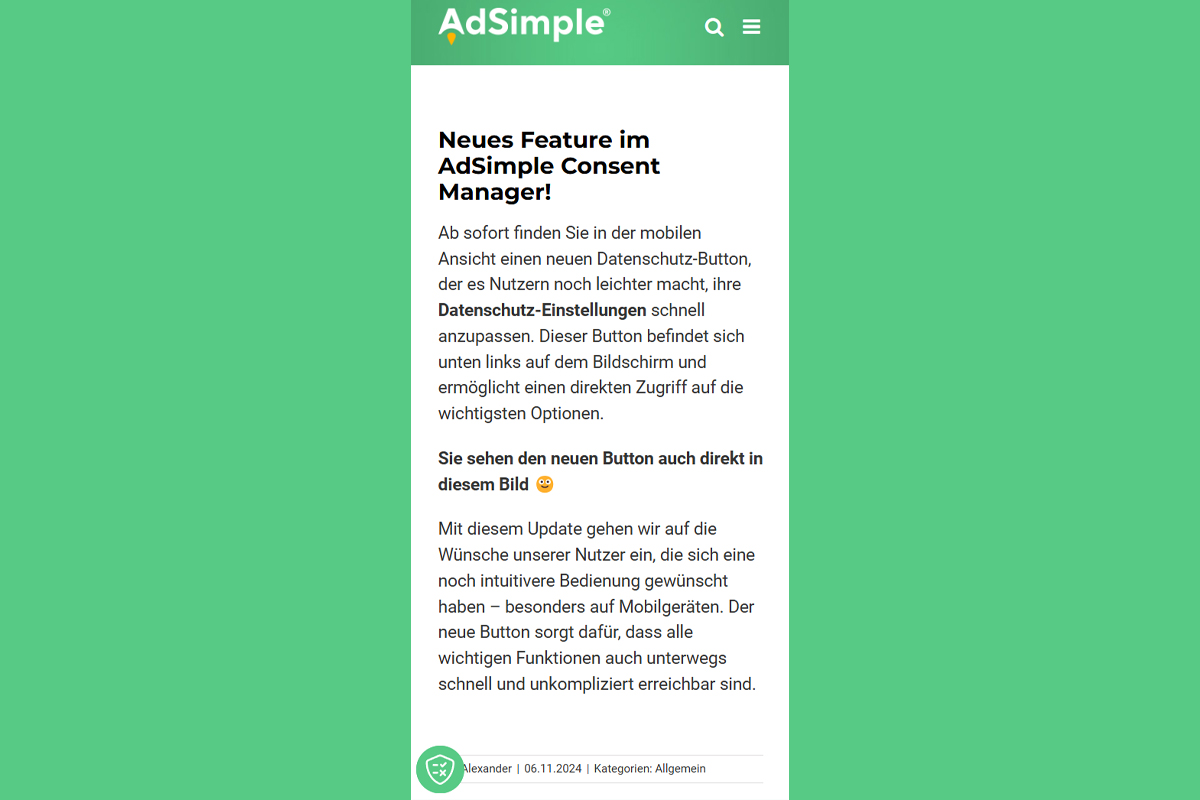 Das neue Feature für den AdSimple Consent Manager ist da!